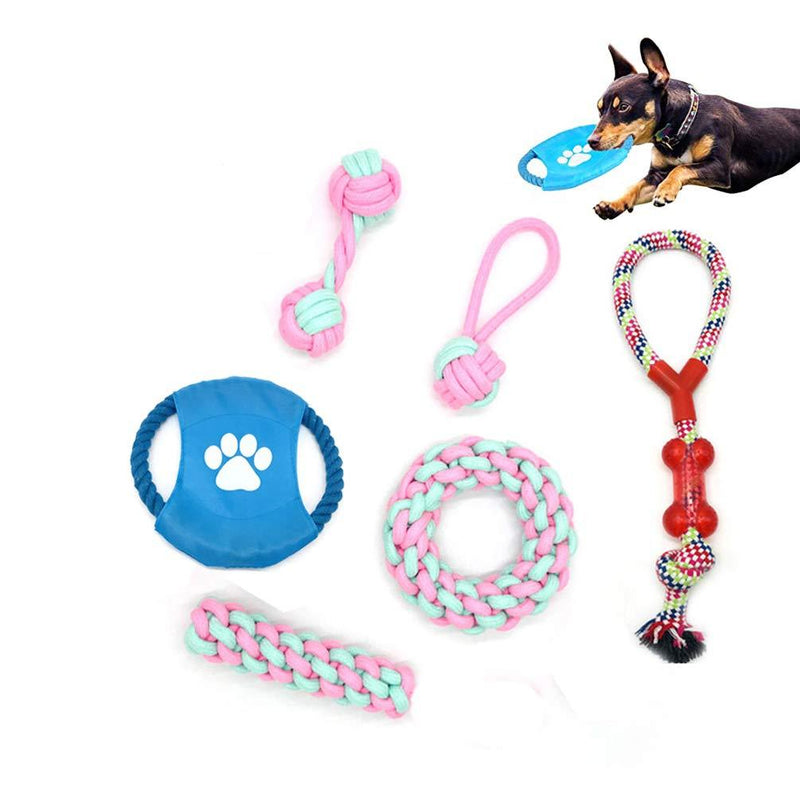 Puppy Chew Toys Dog Teething Toys Dog Interactive Toy Dog Rope Toys for Small/Medium Dogs (6 Pack) 6 PCS - PawsPlanet Australia