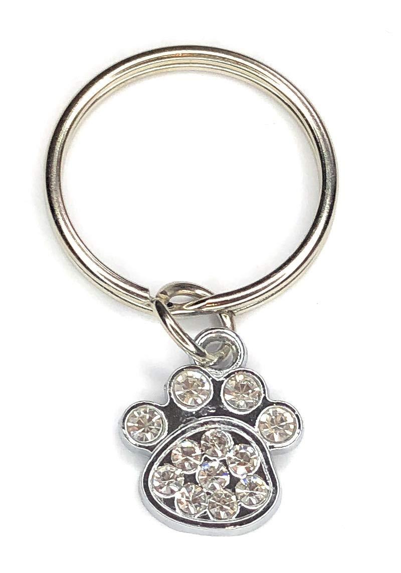 FizzyButton Gifts Print Dog Cat Collar or Lead Charm, Rhinestone Paw - PawsPlanet Australia