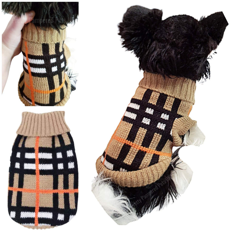 XXXS Chihuahua Clothes Clothing Teacup Puppy Dog Coat Dog Jumper Tartan Stripe Small Puppy Dog Coat UK Seller XXS XS Small Tiny Breeds (XXXS, Tartan Stripes) 3XS - PawsPlanet Australia