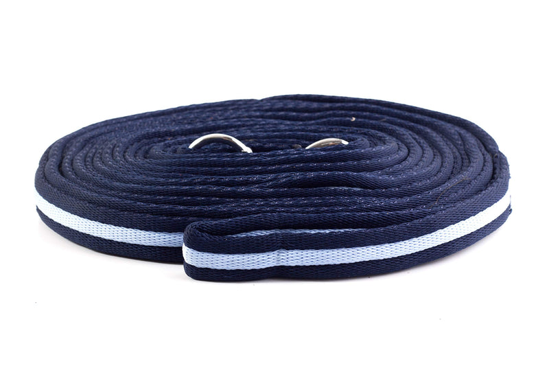 Gee Tac Soft Lead Rope/Lunge Line 8m - NAVY/LIGHT BLUE - PawsPlanet Australia
