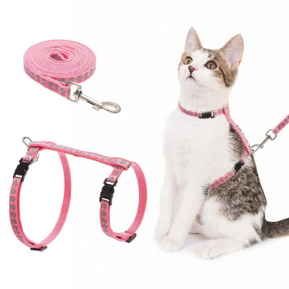 Cat Harness and Lead Set - Escape Proof Kitten Harness Reflective for Outdoor Walking with Safety Buckle, Soft and Adjustable, Glow in the Dark - PawsPlanet Australia