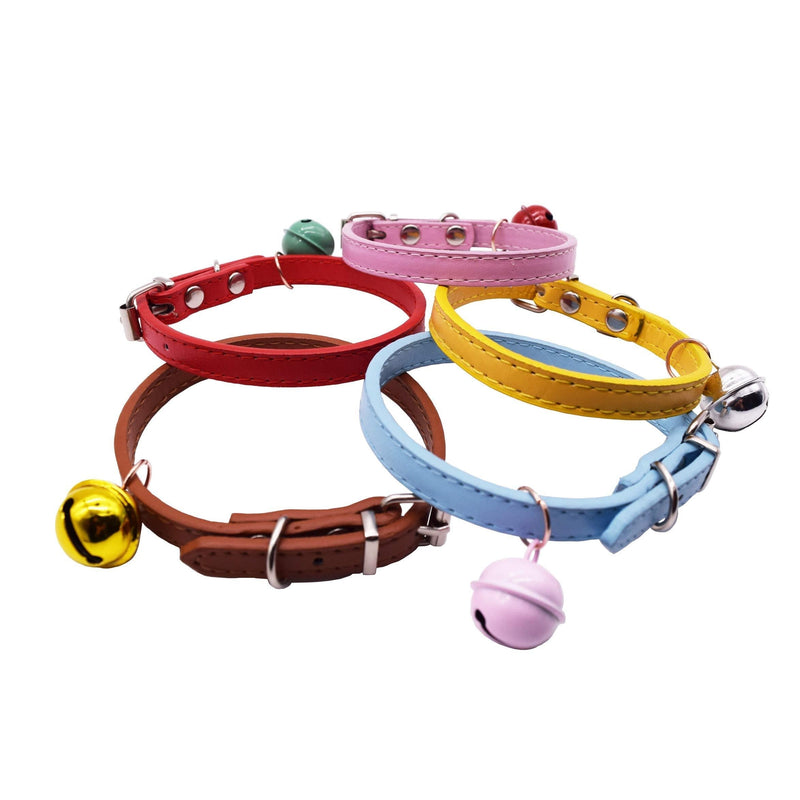 KMSYCATS Cat Collars Hand-Polished Metal Adjustable Buckle. Pet Can Easily Accept This Collar. The Leather is Not Easy to Damage, Suitable for Long-Term Wearing, with Colorful Silent Bells. Full color collar cover - PawsPlanet Australia