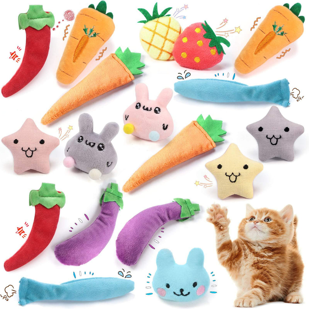 18 Pieces Catnip Toys Kitten Teething Toys Cat Interactive Playing Toys Catnip Infused Toys Kitten Catnip Dolls Fruit Shaped Cat Toys for Pet Cat Kitten Teeth Cleaning and Claw Grinding - PawsPlanet Australia