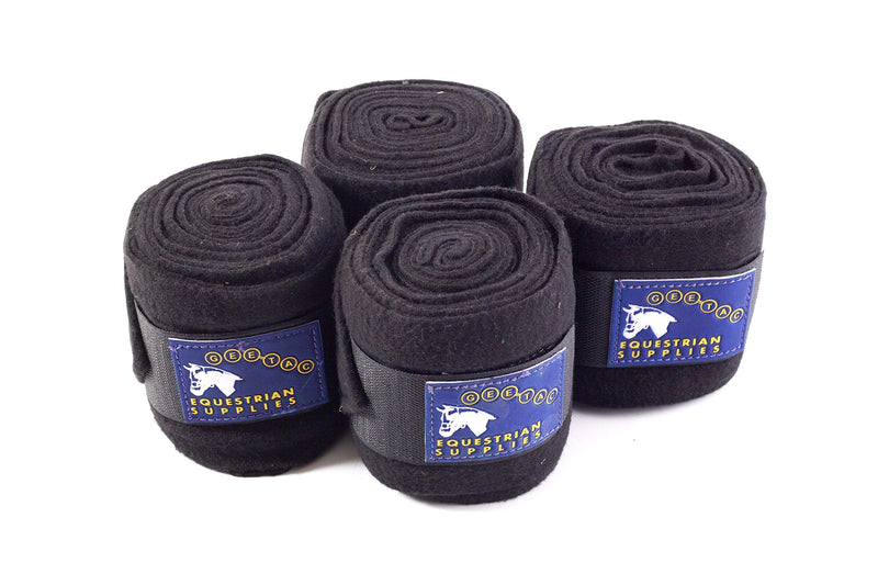Gee Tac Horse Bandages Leg Wraps Pack of 4 x 3M BLACK - PawsPlanet Australia