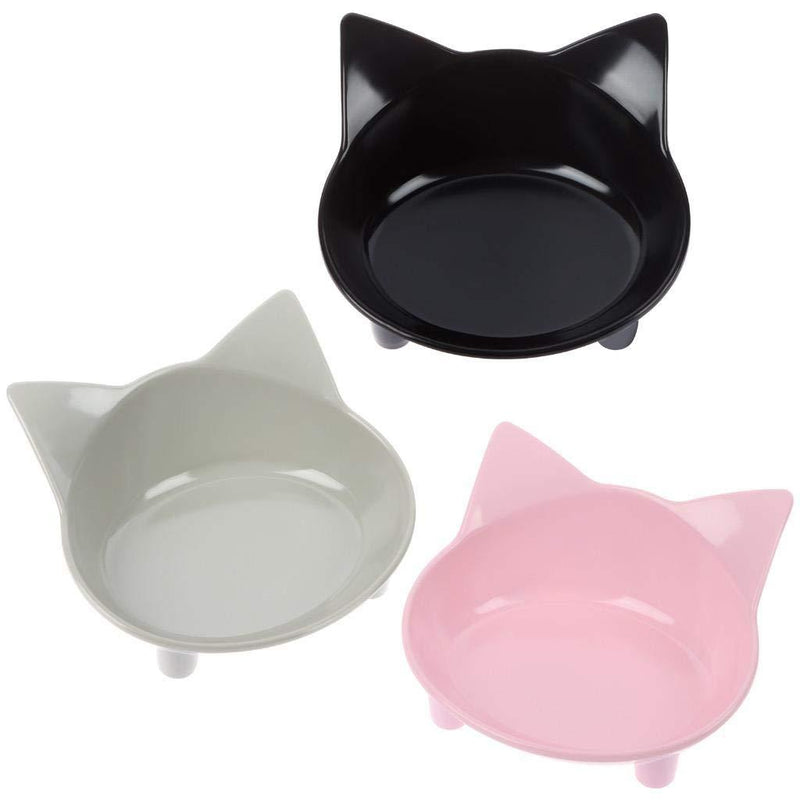 Olgaa 3 Pieces Cat Bowls Cat Food Bowls Multi-use Cat Feeding Bowls Non Slip Cat Dish, Cat Shaped Pet Food Bowls for Cats and Small Animals - PawsPlanet Australia