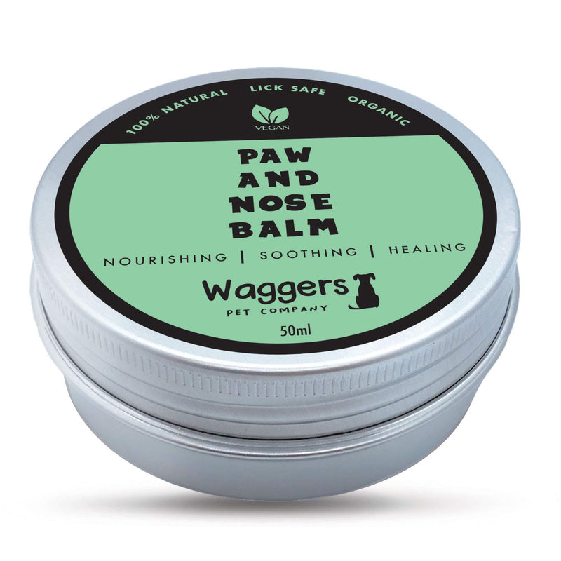 Waggers Pet Company Organic Dog Nose And Paw Balm | 100% Natural | Relieve and Prevent Cracked Paws And Itchy Nose | Lick Safe Paw Cream And Fragrance-Free Wax Balm - PawsPlanet Australia