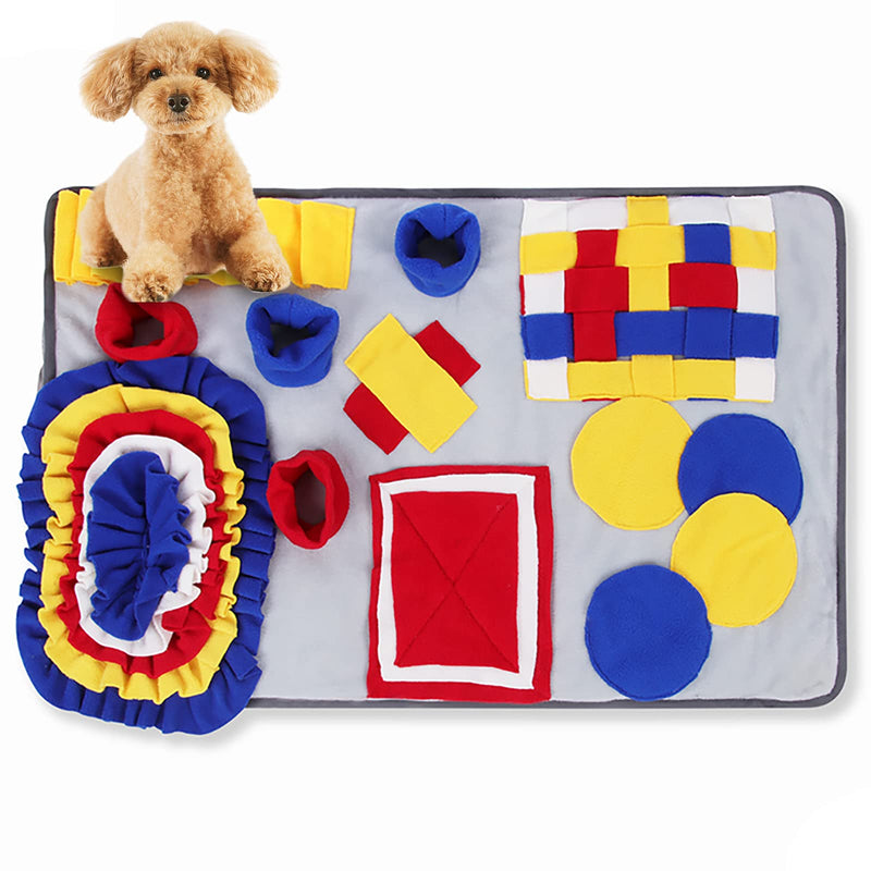 Takezuaa Pet Feeding Mat Snuffle Mat,Multicolor stitched Dog Snuffle Mat for Small and Large dogs,Machine Washable Training Mats Pet,Mat Soft Sniffing Pad for Dog Smell Foraging Training - PawsPlanet Australia