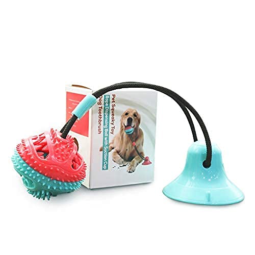 Ironhead Suction Cup Dog Toy, Chew Toys, Teeth Cleaning Toy, Interactive Pet Treat Ball for Chewers and Toothbrush, Dog Multifunction Interactive Ropes Toys, Chew Toys for Large Dogs and Puppies - PawsPlanet Australia