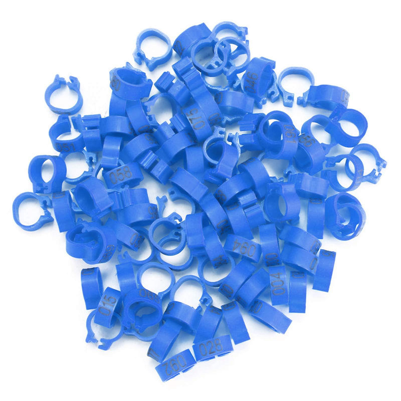 Yosoo Health Gear Pigeons Leg Bands, Bird Leg Rings, 100PCS 8MM 001-100 Numbered Plastic Letter Pigeons Bird Leg Bands Rings(dark blue) dark blue - PawsPlanet Australia