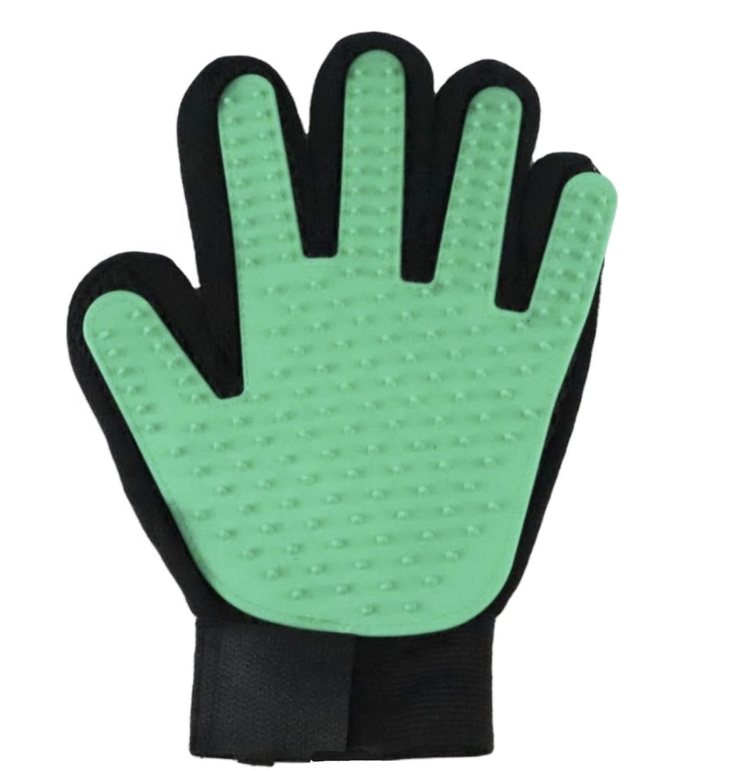 Sloops Pet Grooming Glove/Deshedding Brush with Enhanced Five Finger Design–Effective Cat and Dog Hair Remover Mitt–Excellent Pet Grooming Kit for Pet Hair Removal & Gentle Massage–1 Pair (Green) Green - PawsPlanet Australia