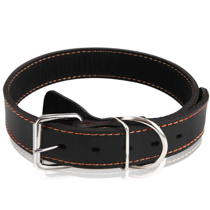 Genuine Leather Dog Collar Best for Small Medium Large Extra Large Breed Dogs (M, Black) M - PawsPlanet Australia