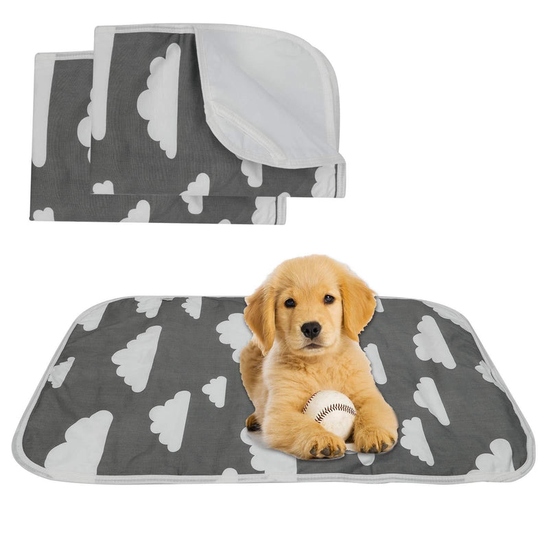 2 Pack Reusable Puppy Pads，Washable Puppy Training Pads Absorbency Puppy Pee Pads with Anti-Slip Suitable for Indoor Outdoor Car Travel (50x70cm) - PawsPlanet Australia