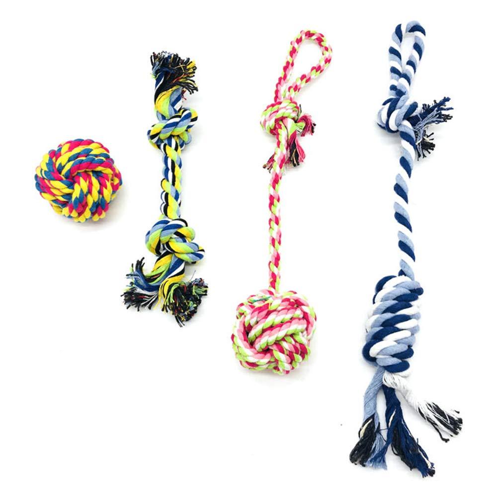 SENDILI Set of 4 Dog Rope Toys - Durable Dog Rope Toys Natural Cotton Chew Toy for Puppies, Small and Medium Dogs Chewing, Interactive - PawsPlanet Australia