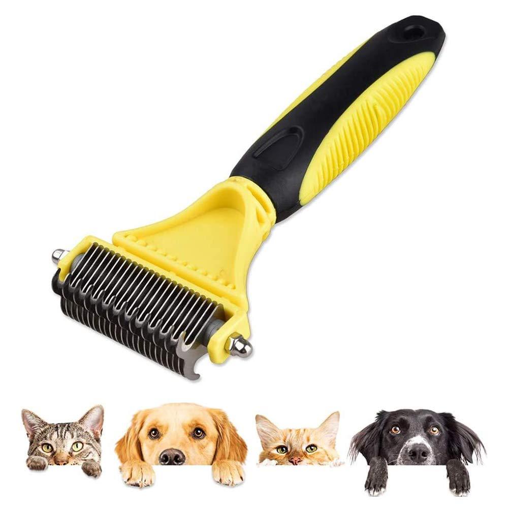 zfdg Pet Undercoat Rake, Dog Dematting Comb Tool, Pet Grooming Comb, Dog Combs for Grooming, Pet Grooming Comb Brush, for Removes Easy Knots Mats and Tangled Hair for Pet Dogs and Cats - PawsPlanet Australia