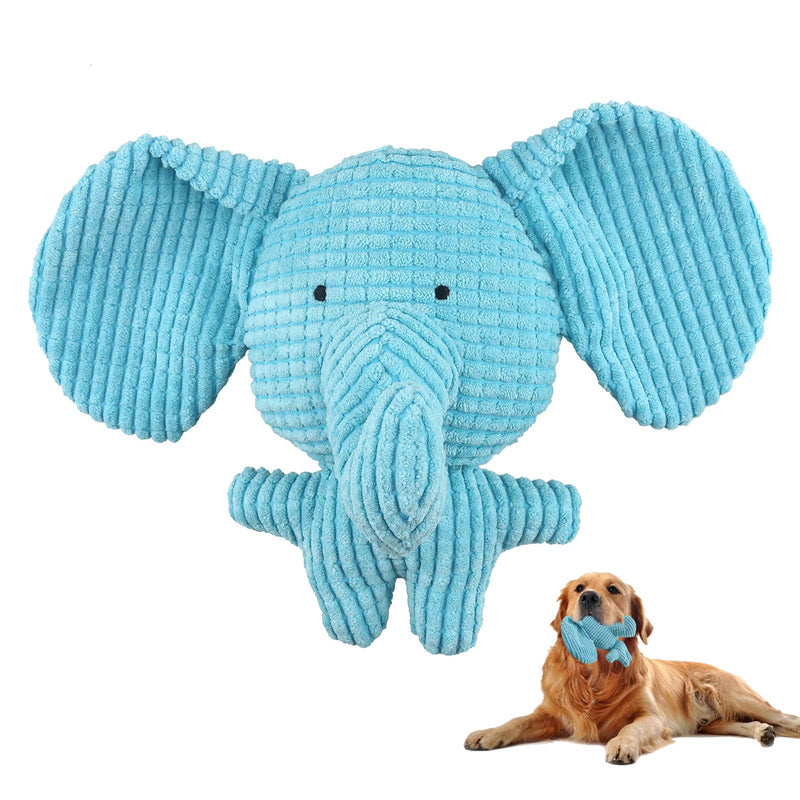 Squeaky Dog Toys for Puppy, Plush Stuffed Dogs Toy with Natural Cotton , Interactive Dog Toys for Small Pet to Cleaning Teeth (Blue elephant) Blue elephant - PawsPlanet Australia