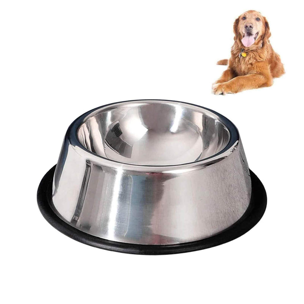 SUOXU Dog Bowls, Upgrade 0.6mm Thicken Stainless Steel Metal Dog Bowl, Cat Dog Feeding Bowls, Rubber Non-slip Medium and Large Dog Feeder Bowls And Water Bowls (M-1PCS) M-22CM-1PCS - PawsPlanet Australia