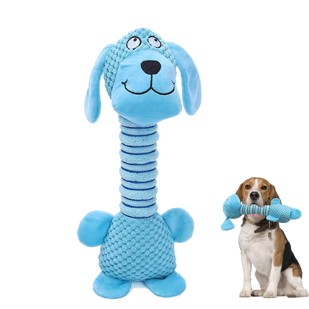 Elezenioc Dog Toys with Long Neck, Interactive Squeaky DogToys, Durable Chew Toys for Teeth Cleaning Stuffed Animals Dog Training Toys for Small Medium Dogs (Blue Dog) Blue Dog - PawsPlanet Australia