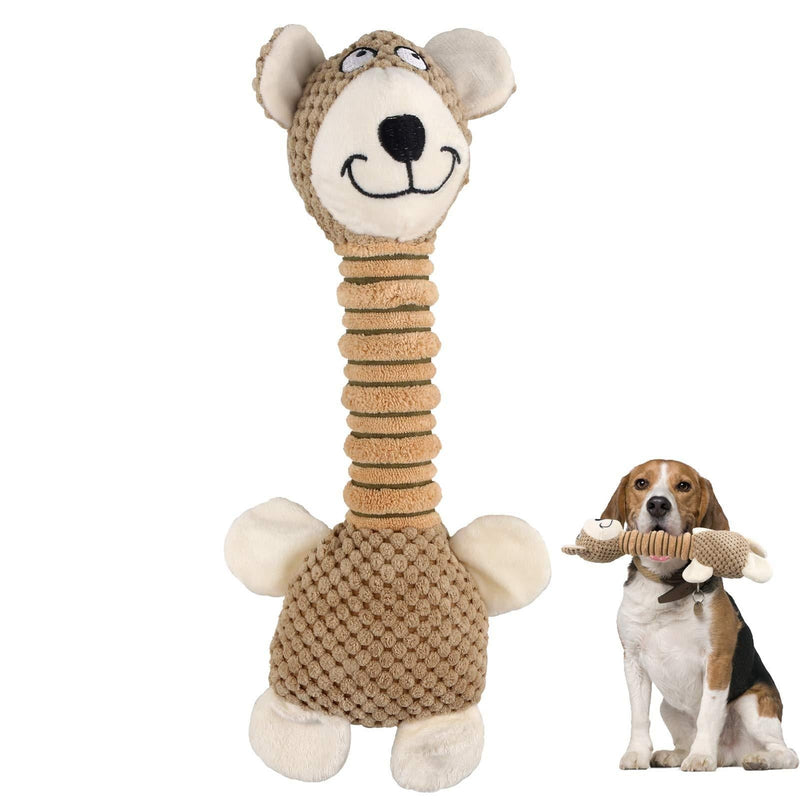 Squeaky Dog Toys with Long Neck, Interactive Puppy Dog Toys, Durable Chew Toys for Teeth Cleaning Long Stuffed Animals Dog Training Toys for Small Medium Dogs (Brown Bear) Brown Bear - PawsPlanet Australia