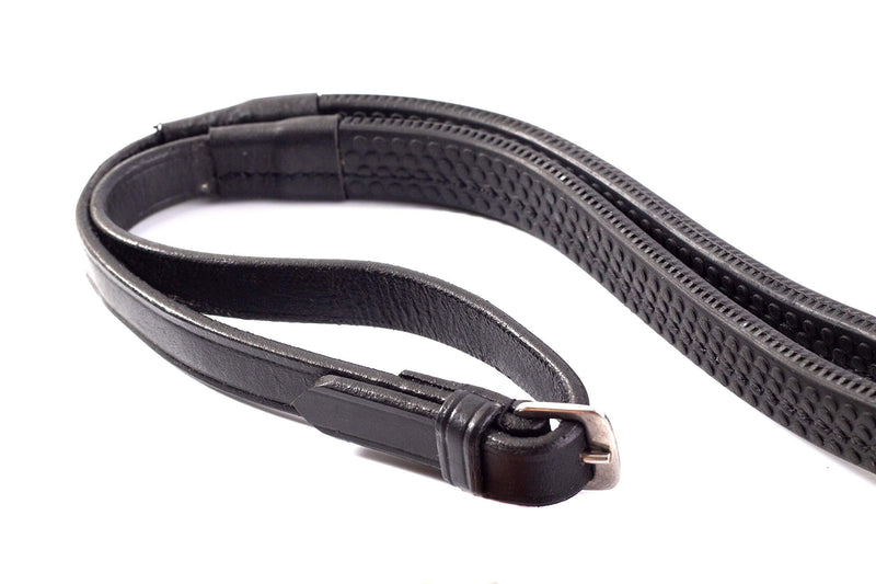 Gee Tac Extra Leather Grip Reins - FULL - 58 inches - BLACK - PawsPlanet Australia