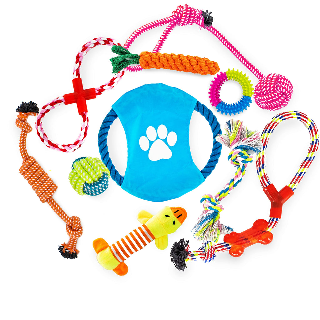 KEPLIN Chew Toys for Dogs or Puppies, Ropes for Teething or Training, 100% Quality Natural Cotton, Gift for Small, Medium or Large Dogs (10 pack) Style 2 - PawsPlanet Australia