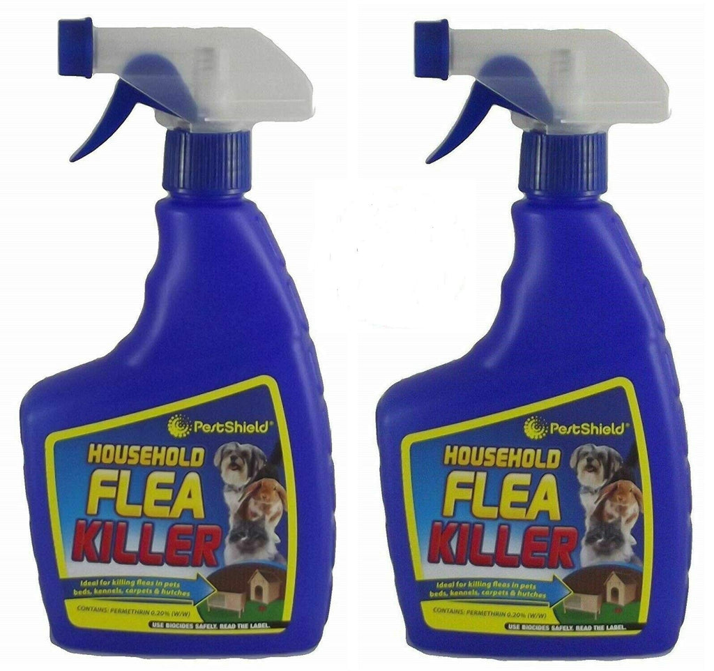 2 x Flea Killing Spray For Cat Dogs Bed Kennel Carpets Home Flea Treatment 500ml - PawsPlanet Australia