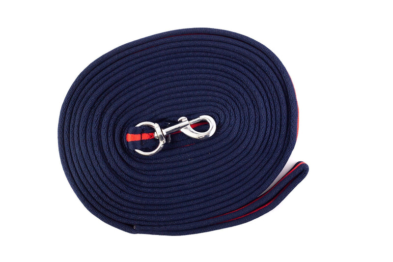 Gee Tac Soft Lead Rope/Lunge Line 8m - NAVY/RED - PawsPlanet Australia