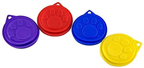 PSM Pet food can covers, 4 set of can covers, 4 colours, plastic durable lid covers, multipurpose use lid covers, pet food covers, lid can covers for pet dogs and cat - PawsPlanet Australia