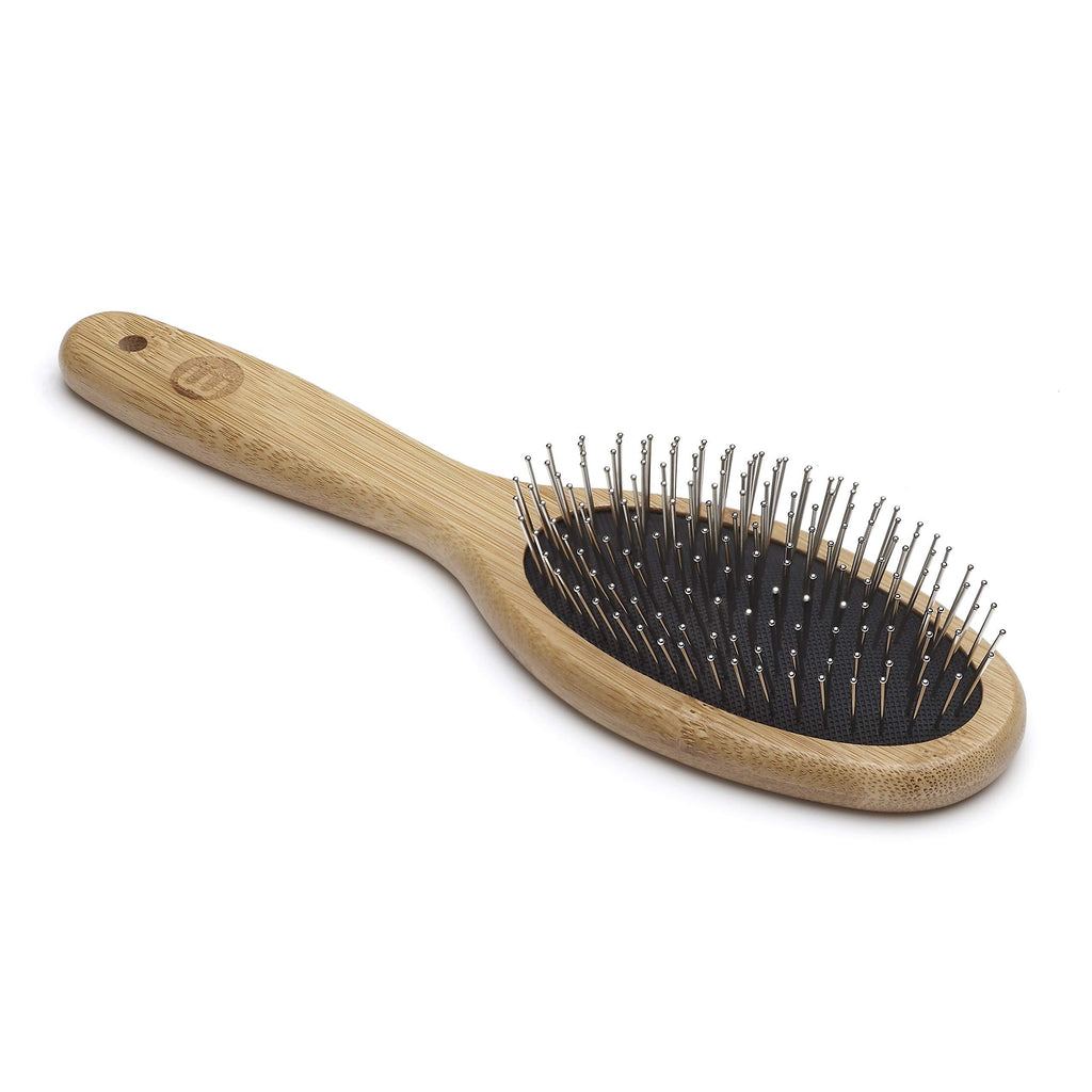 Mikki Bamboo Ball Pin Brush, for Grooming Dog, Cat, Puppy with Medium to Thick Hair Coats, Handmade from Natural Sustainable Bamboo, Small - PawsPlanet Australia