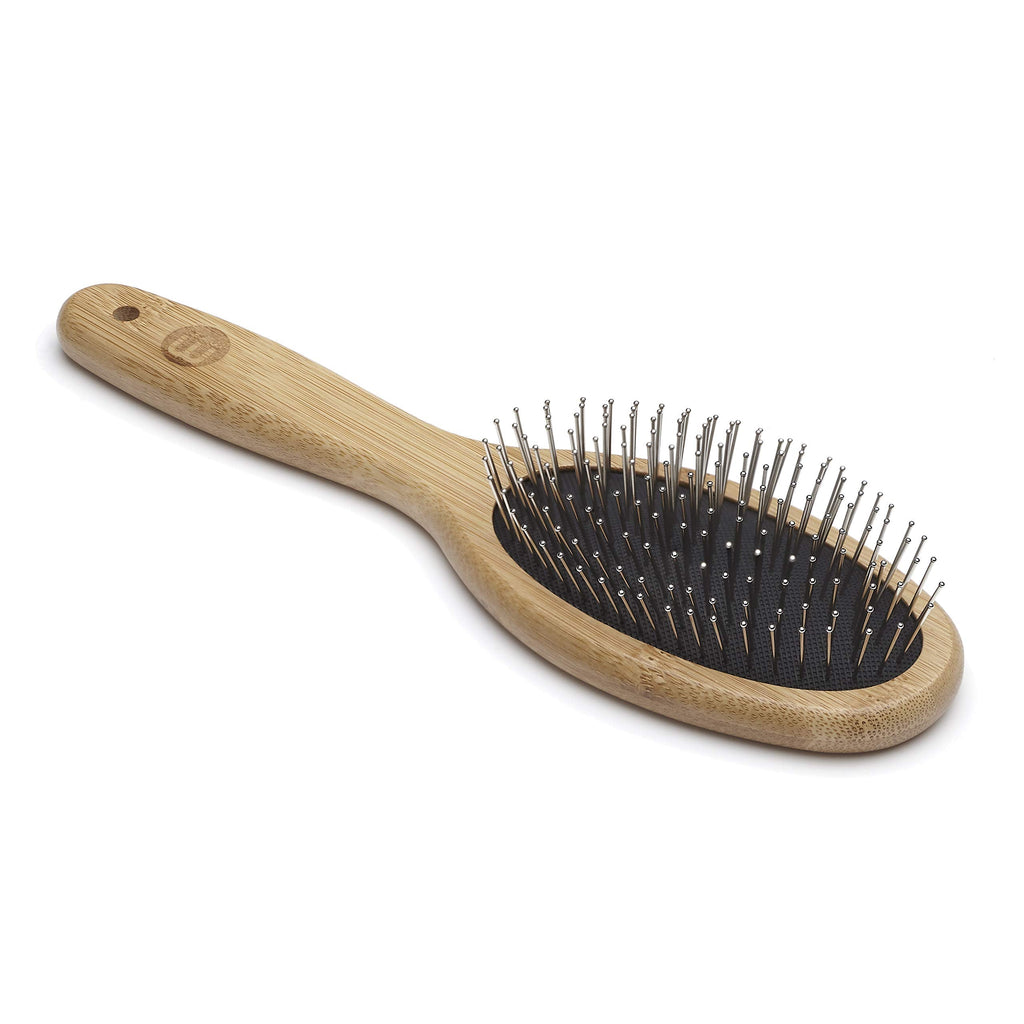 Mikki Bamboo Ball Pin Brush, for Grooming Dog, Cat, Puppy with Medium to Thick Hair Coats, Handmade from Natural Sustainable Bamboo, Large L - PawsPlanet Australia