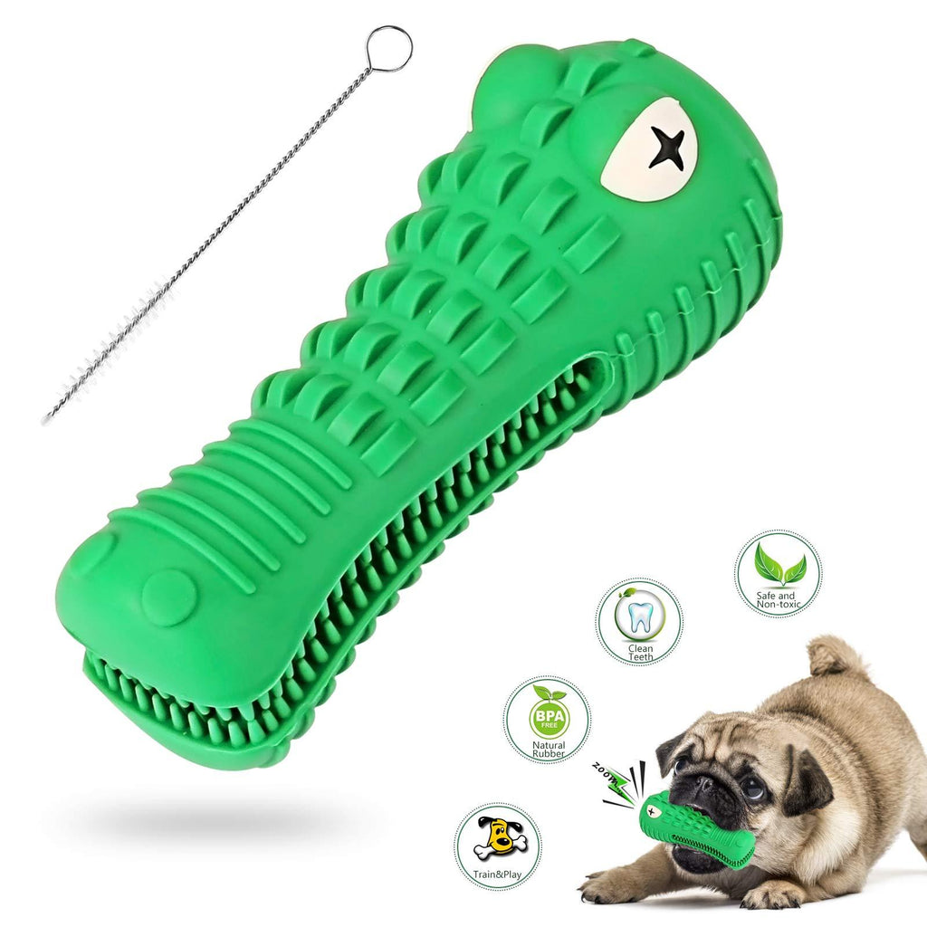 Idepet Dog Toys,Non-Toxic Dog Toothbrush Chew Toy Interactive Toys Eating IQ Training Game Toy Dog Squeaky Toy Dental Care Teeth Cleaning For Small Medium Large Dogs Green - PawsPlanet Australia