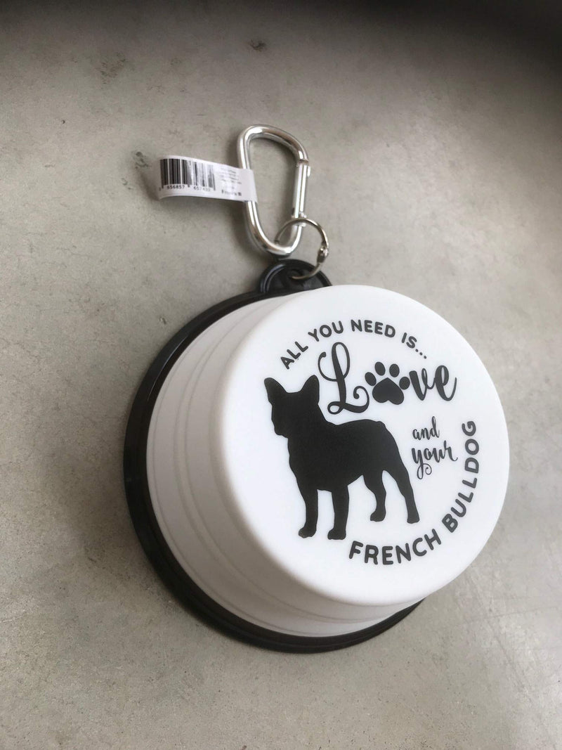 Gifted Personalised French Bulldog Travel Water Bowl - PawsPlanet Australia