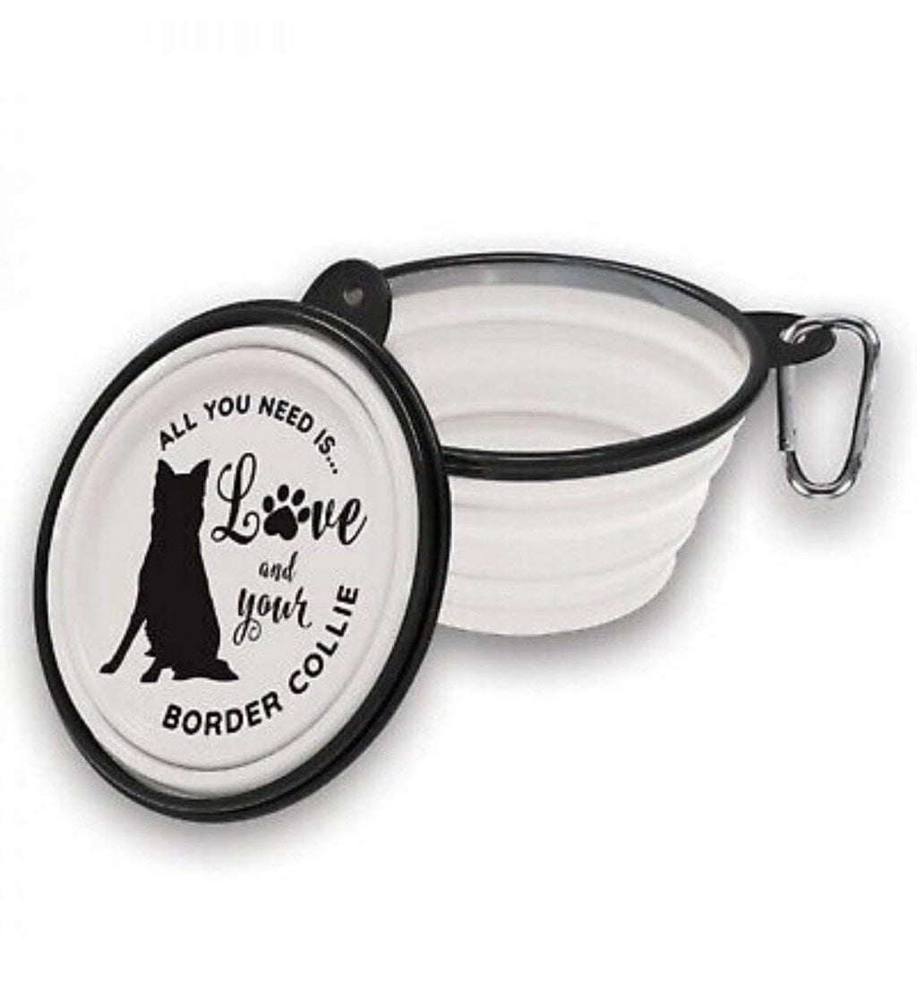 Gifted Border Collie Travel Water Bowl - PawsPlanet Australia