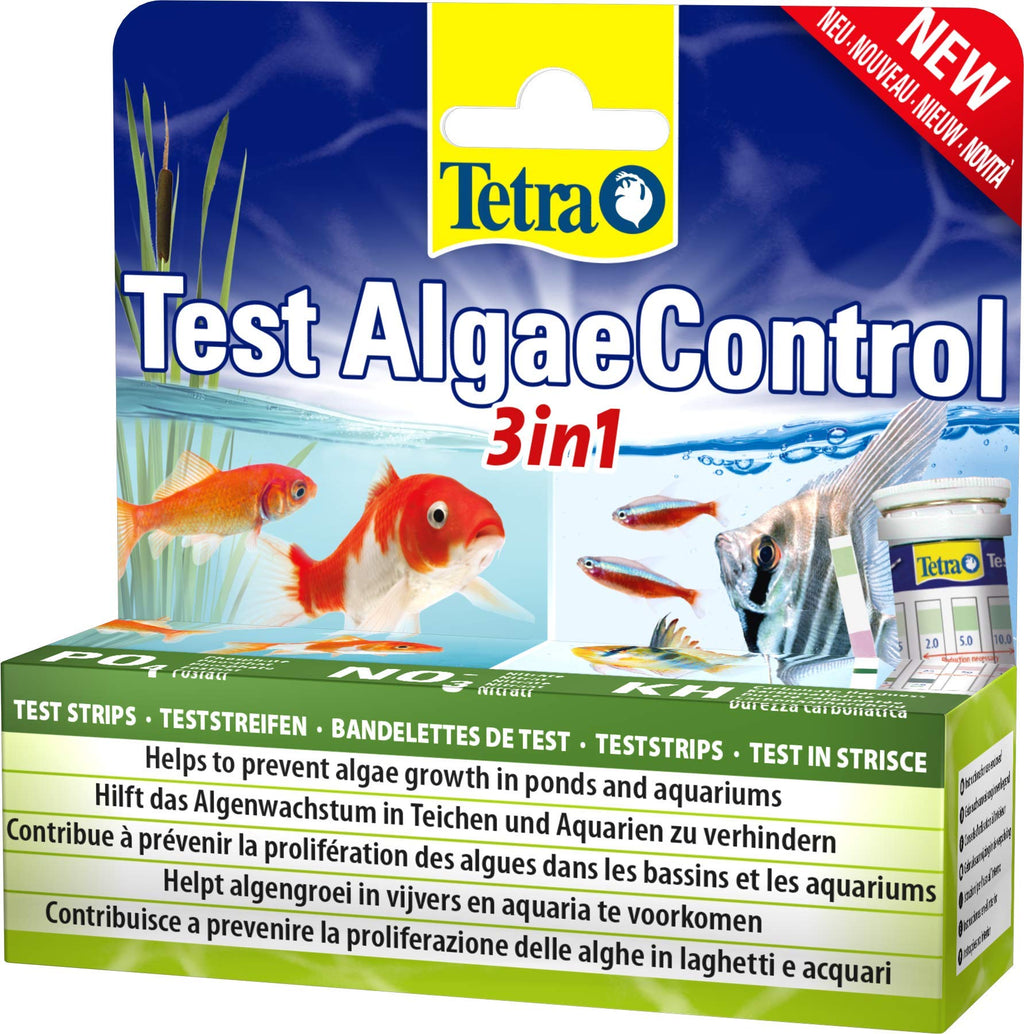 Tetra AlgaeControl 3-in-1 Test - Water Test for Checking the Most Important Algae Parameters in Pond or Aquarium, 1 Can (25 Test Strips) - PawsPlanet Australia