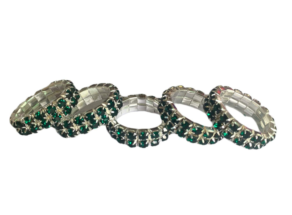 Avon Equine Crystal Horse Mane Bands & Diamante Horse Mane Double Row Plaiting Bands In Emerald Pack of 12 - PawsPlanet Australia