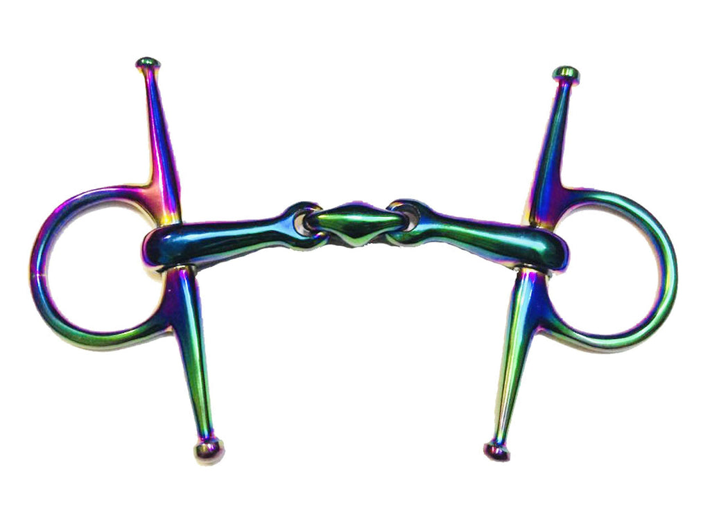 Extreme Full Cheek RAINBOW Jointed HORSE BIT S/Steel Eggbut Snaffle 4",4.5",5",5.5" 4 Inches - PawsPlanet Australia