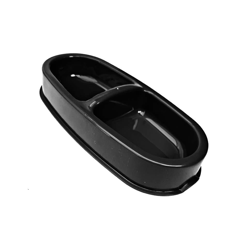 Cat Bowl – Black Coloured – Double Feeding Tray – NON-SLIP & SPILL FREE – Slightly Raised Platform – Protects Floor from Being Scratched - PawsPlanet Australia