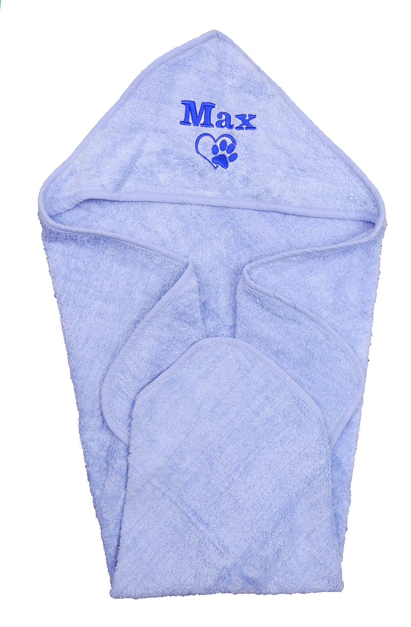 The Pyjama Party Personalised Puppy Dog Towel With Hood 75 x 75cm Super Absorbent Great Gift (Blue) Blue - PawsPlanet Australia