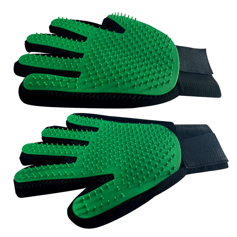 DHMAKER Pet Grooming Glove, Gentle Deshedding Brush Efficient Pets Hair Remover Mitt-1 Pair (Green) - PawsPlanet Australia