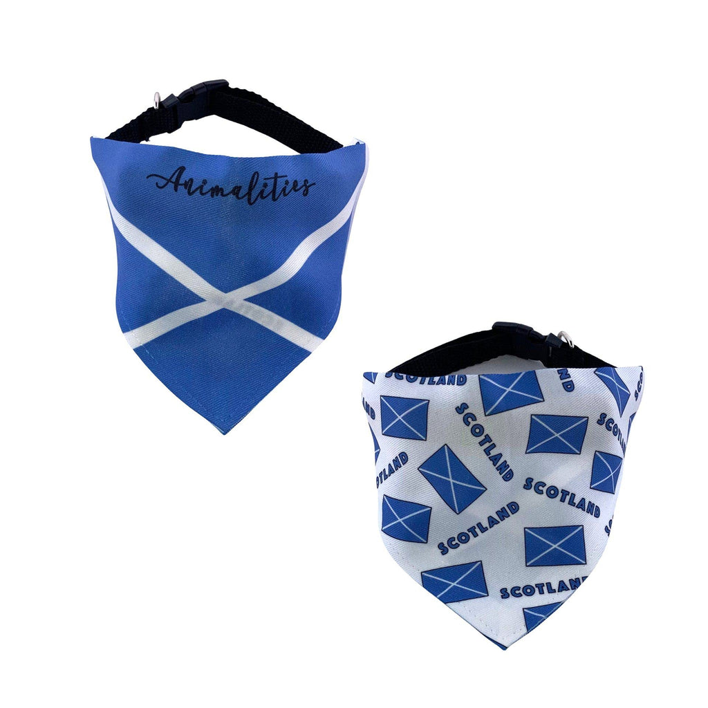 Scottish Flag Double Sided Slip-On Pet Bandana for Dogs, Cats and Rabbits Scottish Flag S - PawsPlanet Australia