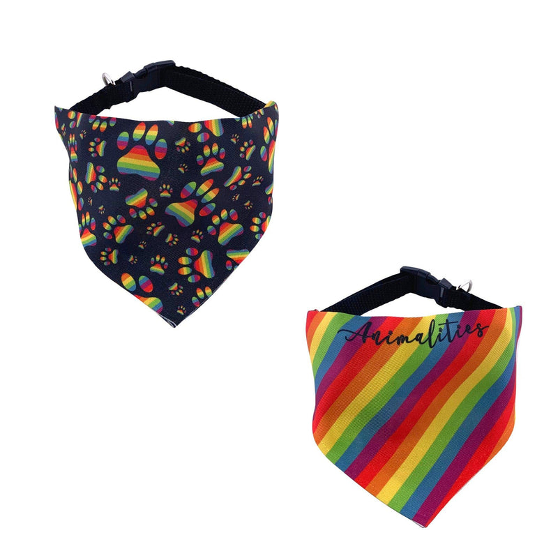 Pride LGBTQ Rainbow Flag Double Sided Slip-On Pet Bandana for Dogs, Cats and Rabbits Pride Flag S - PawsPlanet Australia