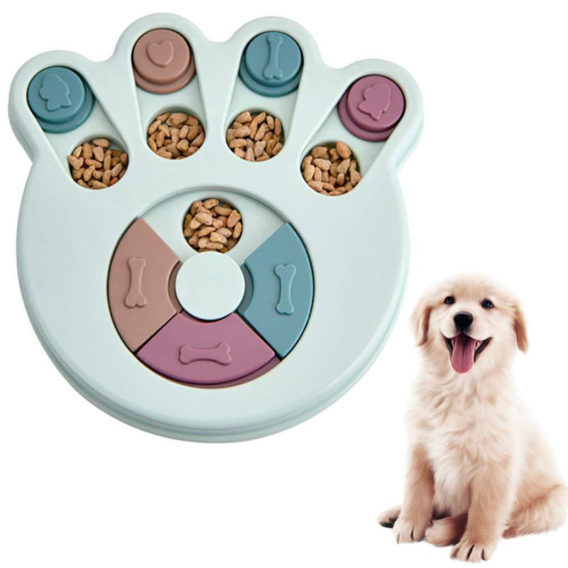 LDYQ Pet Puzzle Interactive Toys Dog Puzzle Slow Feeder Toy Dog Educational Toy Smart Feeder IQ Improve Dog Training Games Feeder with Non-Slip Durable Puzzle Bowl for Puppy Pet Blue Paw Print - PawsPlanet Australia
