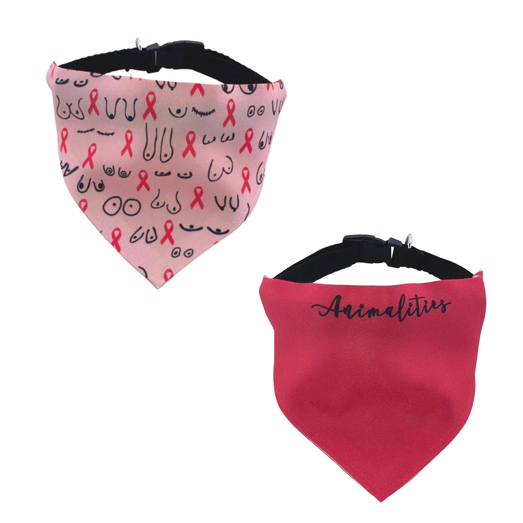 Breast Cancer Awareness Double Sided Pink Feminist Charity Slip-On Pet Bandana for Dogs, Cats and Rabbits (Small) S - PawsPlanet Australia