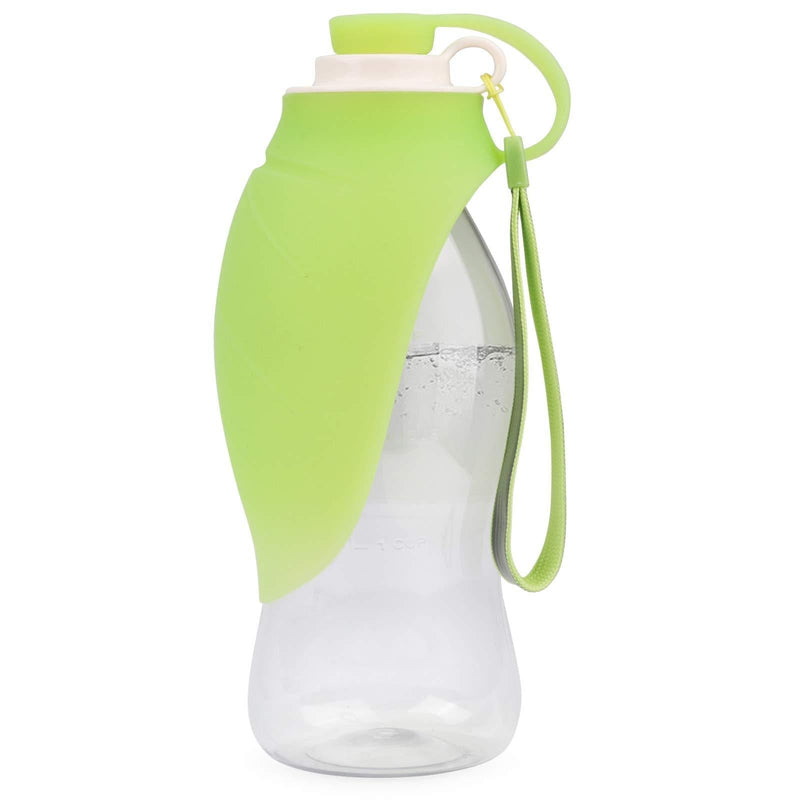 Idepet Dog Water Bottle Portable Pet Food Storage,Dog Food Feeder Bottle Pet Drinking Dispenser with Silicone Bowl Travel Water Bottle for Dogs Cats Puppy Chihuahua Teddy Drink Feed Walking (Green) Green - PawsPlanet Australia