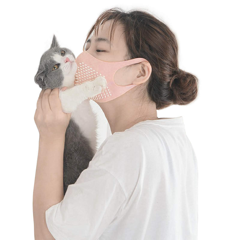 Unnosin Cat Petting Mask/Pet Grooming Mask Interactive Toys, Cat Tongue Bionic Mask with Ultra-Soft Silicone for Cat Lover - PawsPlanet Australia