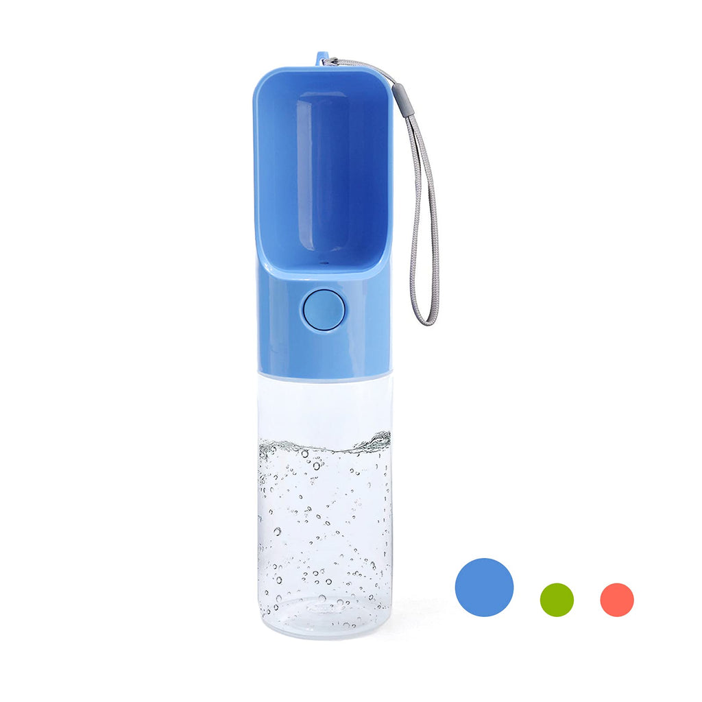 Dog Water Bottle, Leak Proof Portable Puppy Water Dispenser with Drinking Feeder for Pets Outdoor Walking, Hiking, Travel, Food Grade Plastic (15 Oz) Blue - PawsPlanet Australia