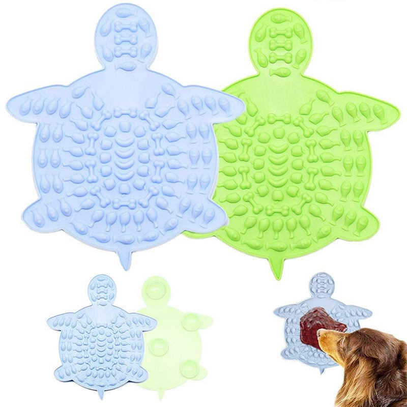 Simmpu 2 lick pads for bathing and washing clothes for cats and dogs, with slow sucking function-for relaxation and entertainment, bathing, bathing and nursing for pets (blue and green) - PawsPlanet Australia