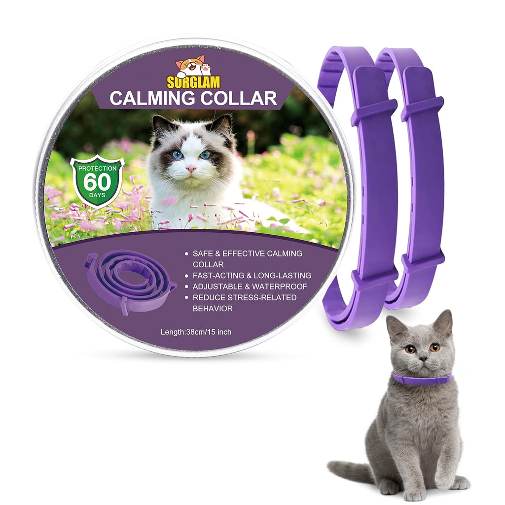 Calming Collar for Cats, Adjustable Anti-Anxiety Pheromone Cat Calming Collars, Break-away Waterproof Natural Long Lasting Calming Effect Stress Relief Pet Collars for Small Medium and Large Cats 2 Packs - PawsPlanet Australia