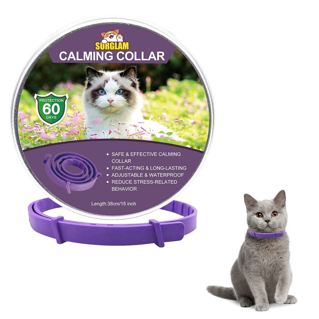 Calming Collar for Cats, Adjustable Anti-Anxiety Pheromone Cat Calming Collars, Breakaway Waterproof Natural Long Lasting Calming Effect Stress Relief Pet Collars for Small Medium and Large Cats 1 Pack - PawsPlanet Australia