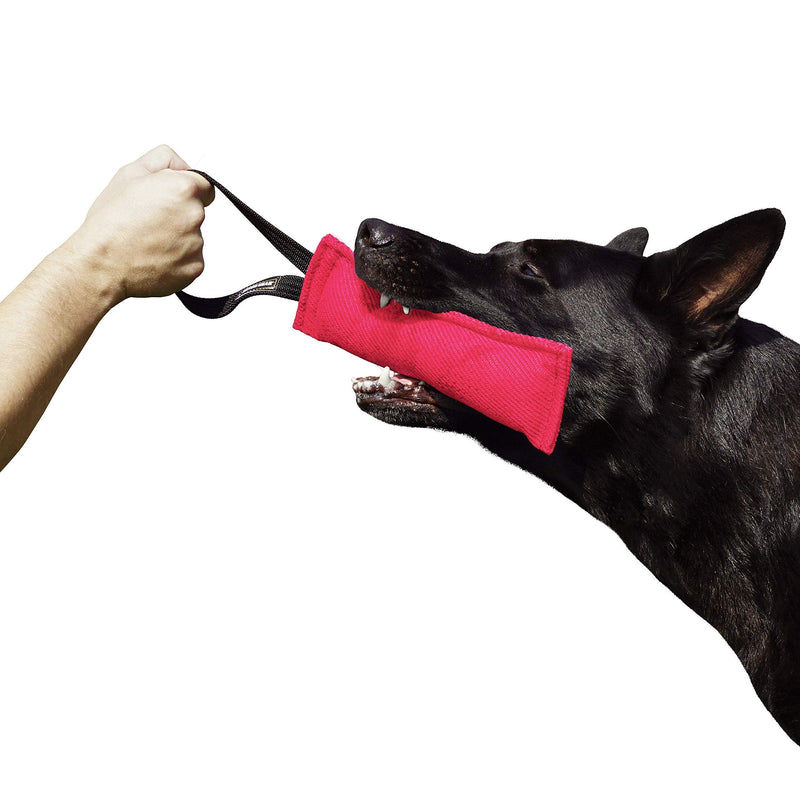 DINGO GEAR Cotton Nylon Teething Sausage for Dog Training K9 IGP IPO Obiedence Protective Dog Sport (28 x 7 cm, 1 Handle, Pink) - PawsPlanet Australia