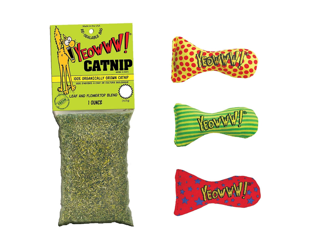 YEOWWW Catnip Cat toys for indoor and outdoor cats - premium quality strong organic catnip toys bundle (1 x Dry Catnip 1Oz loose catnip bag 3 x Sardine Stinkies) - PawsPlanet Australia